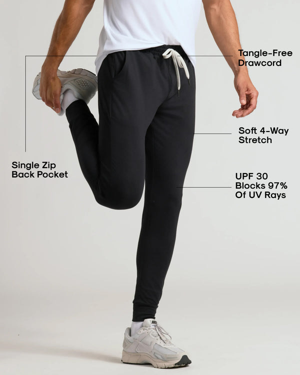 Black & Dark Heather Navy Active Jogger 2-Pack with stretch and zip pocket.