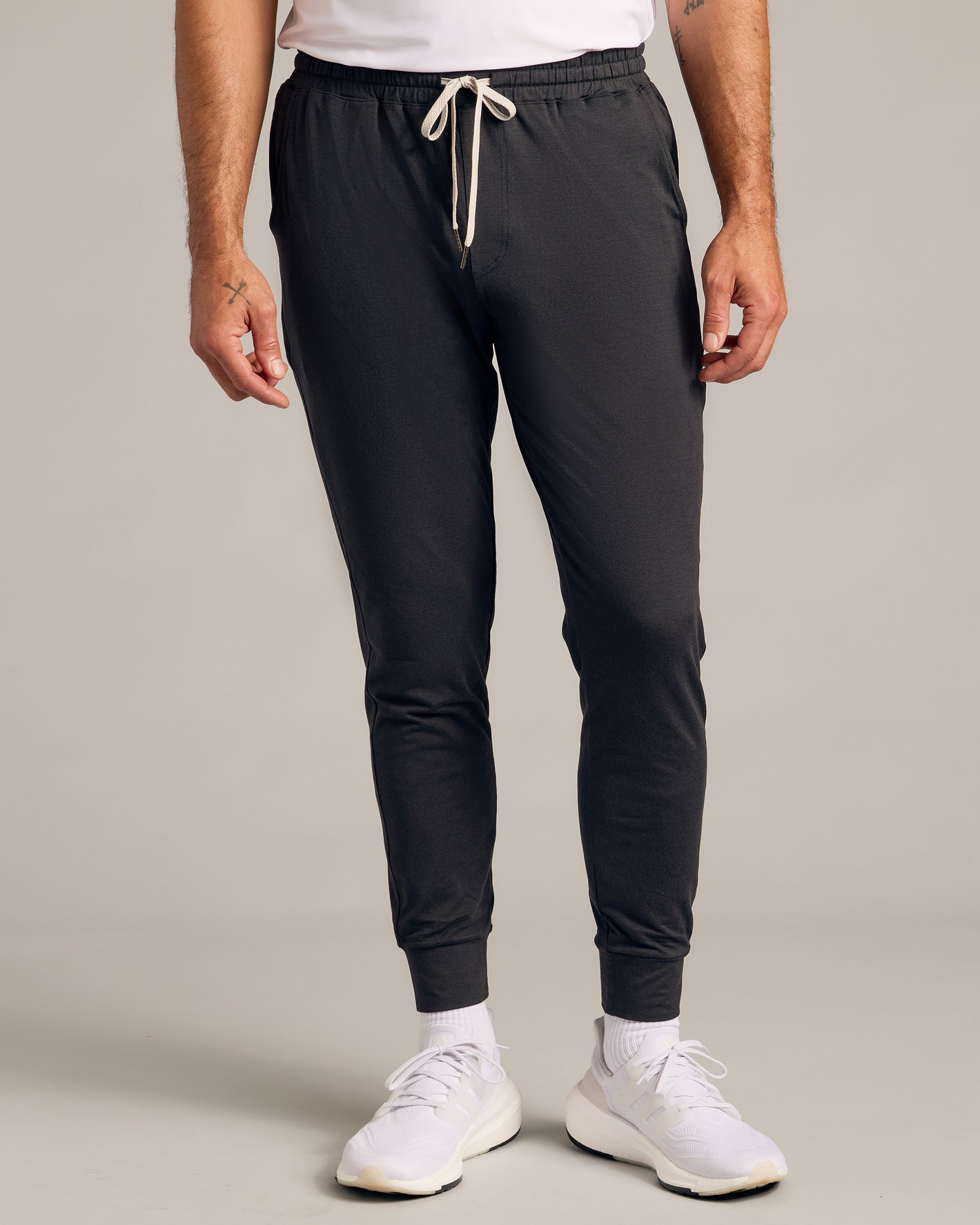 Gym Date 4-Pack: dark charcoal-gray joggers with elastic waistband.
