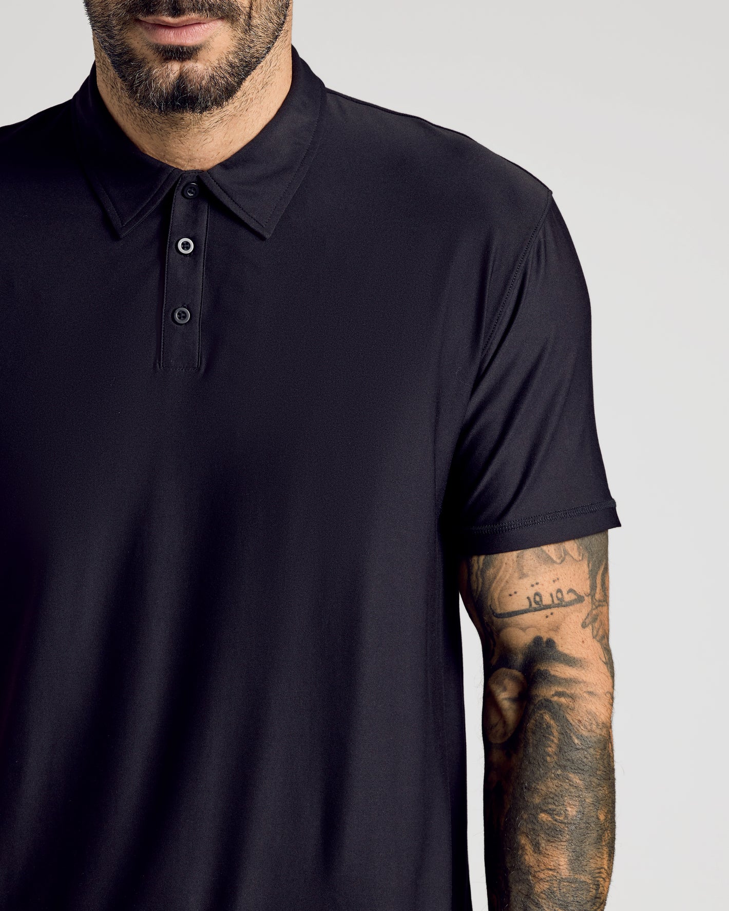 Black Active Short Sleeve Polo 1.0
