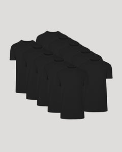 True ClassicAll Black Tall Classic Crew 10-Pack of plain black T-shirts.
