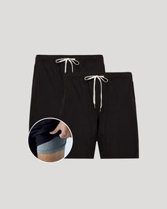 True Classic9 All Black Active Quick Dry Shorts 2-Pack with built-in liner.