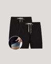 9 All Black Active Quick Dry Shorts 2-Pack with built-in liner.