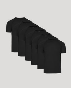True ClassicBlack Active Mesh Crew 6-Pack: six breathable, short-sleeve crew-neck T-shirts.