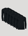 All Black Classic Henley 6-Pack of slim-fit, long-sleeve shirts.