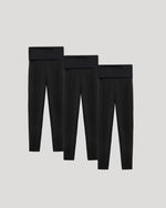 Girls All Black Foldover Legging 3-Pack