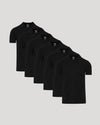 Black Dressy Polo 6-Pack arranged in staggered line, showcasing sleek design.