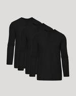 All Black Tall Classic Long Sleeve Henley 3-Pack