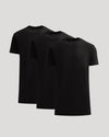 All Black Tall Heavyweight Pocket Crew Neck 3-Pack displayed staggered.