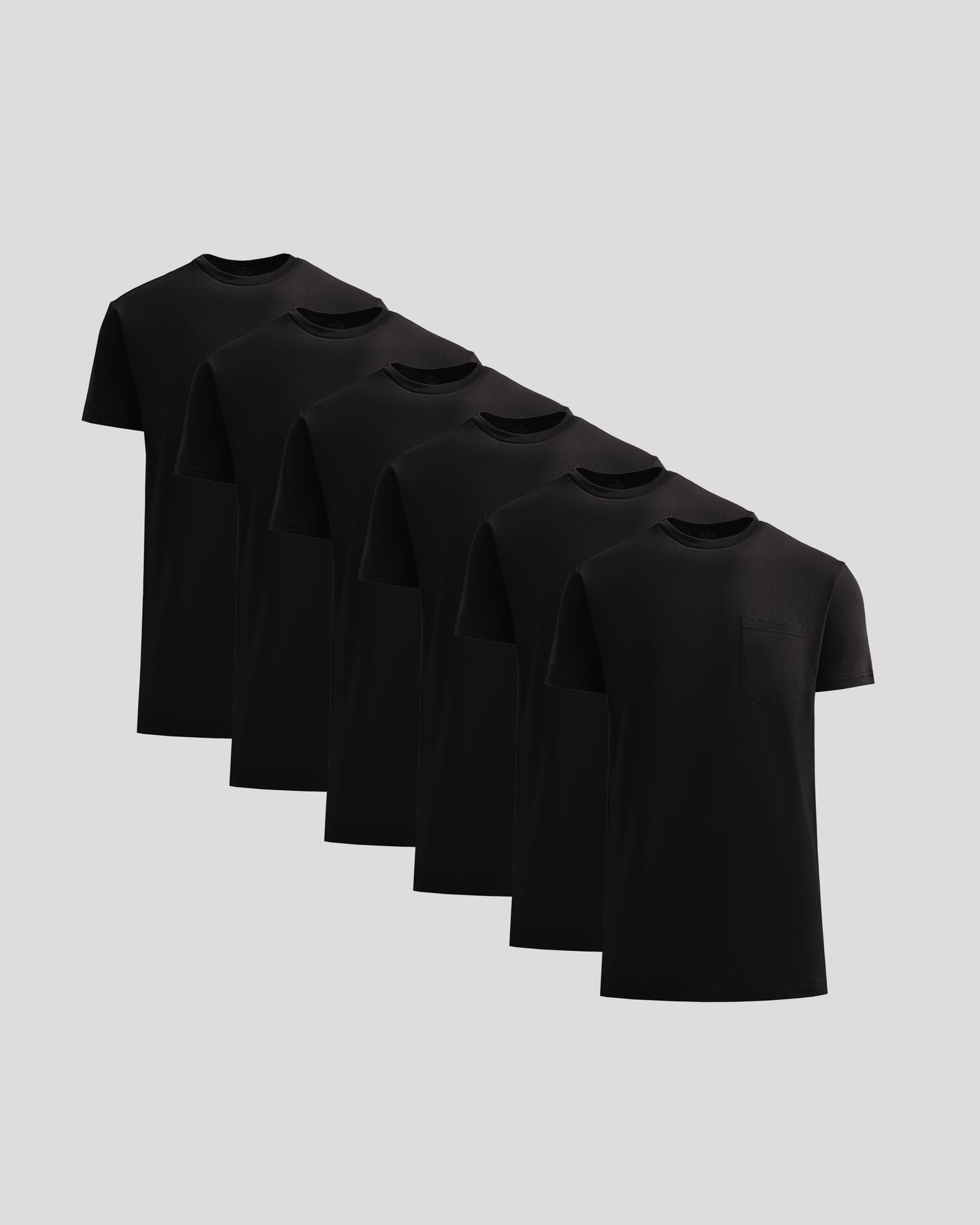 All Black Tall Heavyweight Pocket Crew 6-Pack of T-shirts.