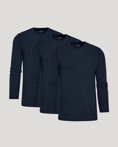 Navy Long Sleeve Waffle Crew 2-Pack