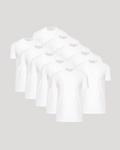 True ClassicAll White Tall Classic Crew 10-Pack arranged in a triangular formation.
