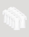 All White Tall Classic Crew 10-Pack arranged in a triangular formation.