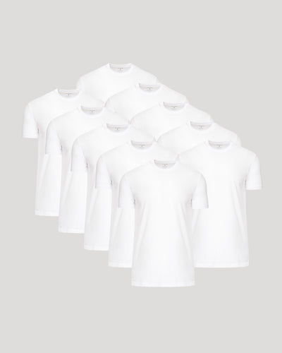 All White Tall Classic Crew 10er-Pack