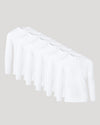 All White Classic Henley 6-Pack arranged in a staggered display.