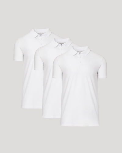 All White Tall Classic Polo 3-Pack