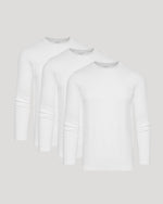 White Waffle Long Sleeve Crew Neck 3-Pack