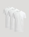 All White Tall Heavyweight Pocket Crew Neck 3-Pack, staggered display.