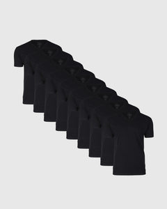 True ClassicAll Black V-Neck Tee 9-Pack