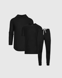 True ClassicAll Black Active Hoodie & Joggers 3-Pack