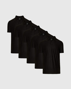 True ClassicAll Black Active Polo Short Sleeve 2.0 5-Pack