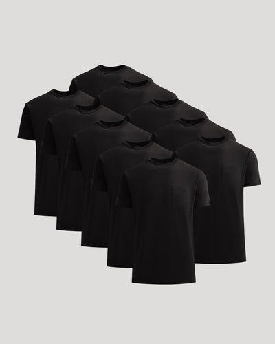 All Black Active Crew 10-Pack