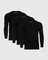 All Black Tall Long Sleeve Crew 3-Pack shirts displayed side by side.