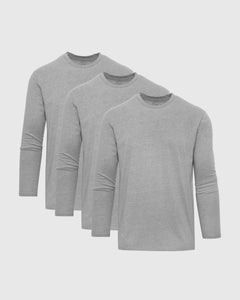 True ClassicGray Long Sleeve Crew Neck 3-Pack