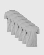Pack de 6 camisetas cuello redondo mangas cortas gris jaspeado
