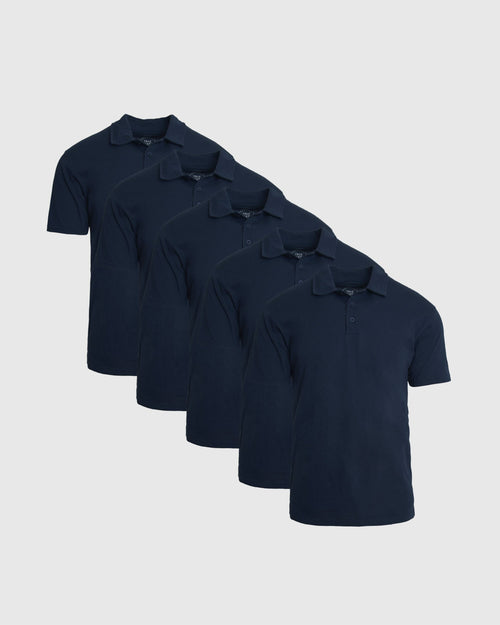 All Navy Short Sleeve Polo 5-Pack