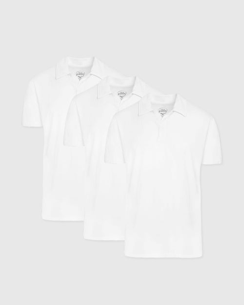 All White Short Sleeve Polo 3-Pack