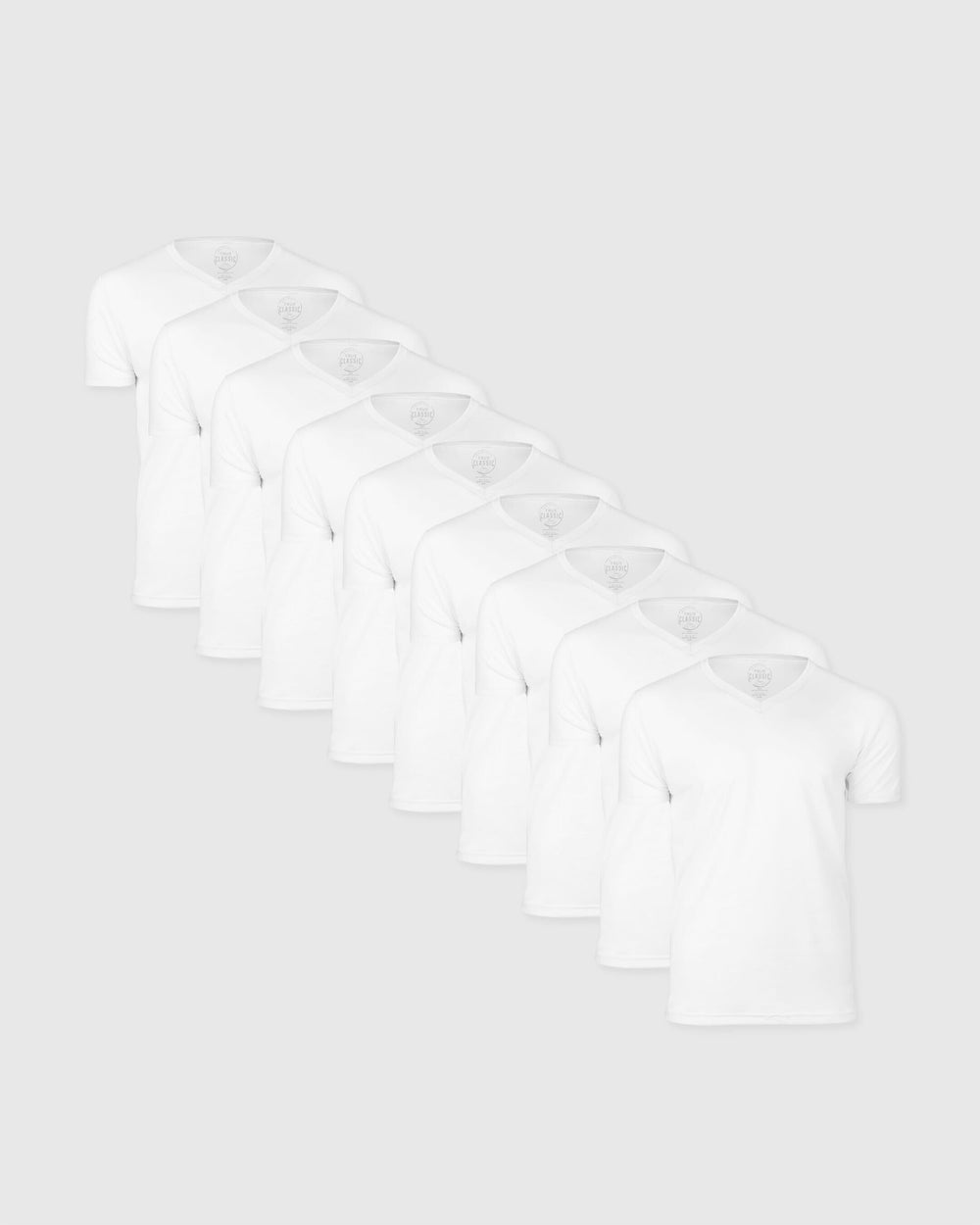 All White V-Neck Tee 9-Pack