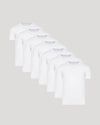 White Premium Pima Crew Neck 7-Pack, cascading layout, showcasing refined fit.