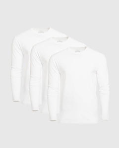 True ClassicAll White Long Sleeve Crew Neck 3-Pack