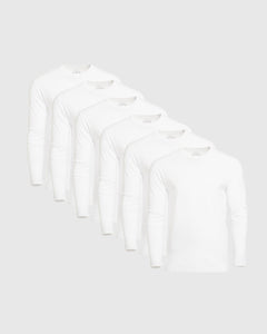 True ClassicAll White Long Sleeve Crew Neck 6-Pack