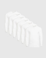 White Classic Long Sleeve Crew Neck 6-Pack