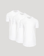 All White Short Sleeve Tall Curved Hem Crew 3-Pack
