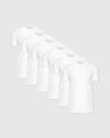 All-White Tall Straight Hem Crew Neck T-Shirt 6-Pack stacked neatly.