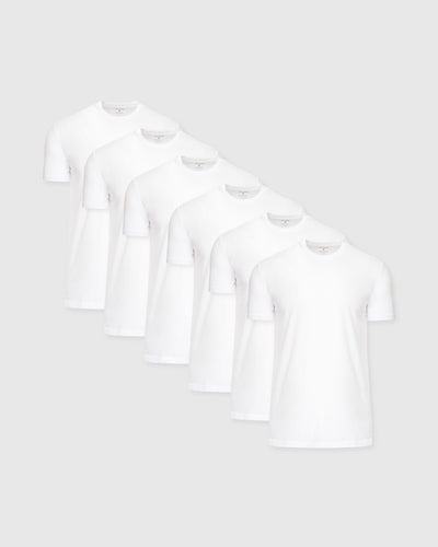 All-White Tall Straight Hem Crew Neck T-Shirt 6-Pack