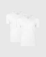 Lot de 2 chemises à col en V entièrement blanches