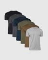 Always On 6-Pack of solid crew-neck T-shirts in assorted colors.