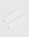 White Ankle Socks 12-Pack neatly arranged in two rows.
