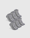 Heather Gray Ankle Socks 6-Pack in heathered shades, staggered arrangement.