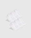 White Ankle Socks 6-Pack in two neat rows.