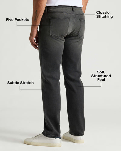 Straight Low-Stretch Jeans  - Gray Wash