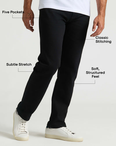 Straight Low-Stretch Jeans  - Black Wash