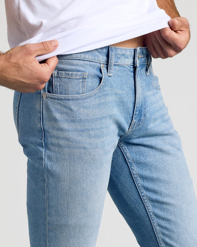 Slim Low-Stretch Jeans  - Light Indigo Wash