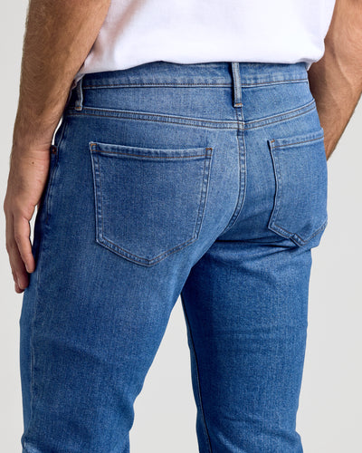 Slim Low-Stretch Jeans  - Medium Indigo Wash