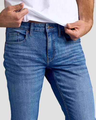 Slim Low-Stretch Jeans  - Medium Indigo Wash