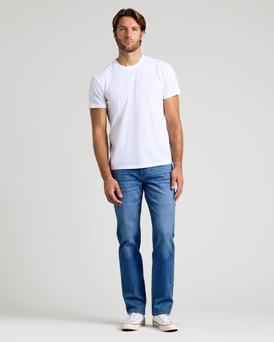 Straight Low-Stretch Jeans  - Medium Indigo Wash