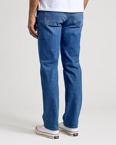 Straight Low-Stretch Jeans  - Medium Indigo Wash